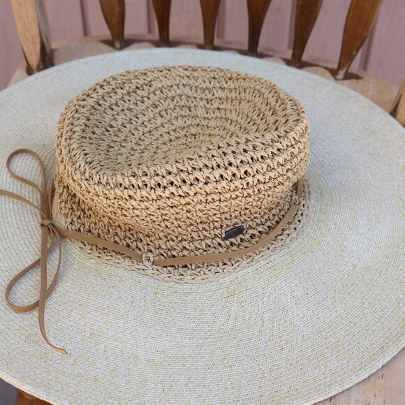 The Scala Collection Packable Beach Travel Crocheted Sun Hat Women - Picture 2 of 14